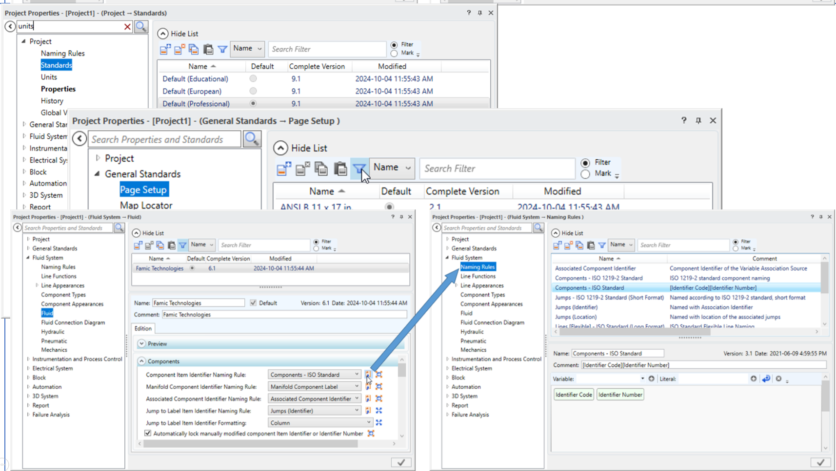 Ricerca, filtro e navigazione nelle proprietà progetto